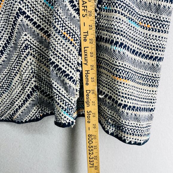 LUCKY BRAND Cardigan Womens L Open Front Fringe Sweater Shawl Cotton Black - Picture 9 of 11